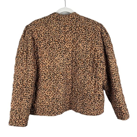 Something Navy Macaroon‎ Leopard Black Combo Reversible Quilted Coat Size Large - Picture 8 of 9